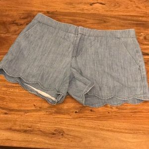 Club Monaco Blue Denim Scalloped Shorts Size 6